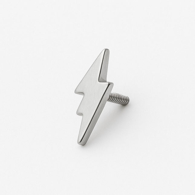 עגיל ברק לפירסינג (בודד) מזהב לבן מבריק  עגיל טרנדי בסגנון