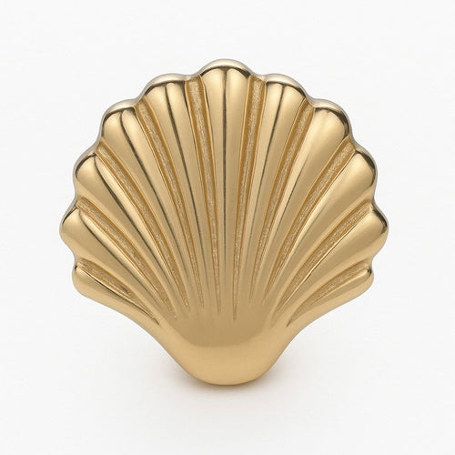 עגיל צדפה (בודד) זהב לפירסינג השראה מהים אלגנטי ונשי