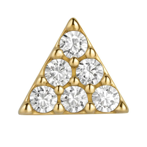 עגיל משולש (בודד) מזהב צהוב עם יהלומי מעבדה