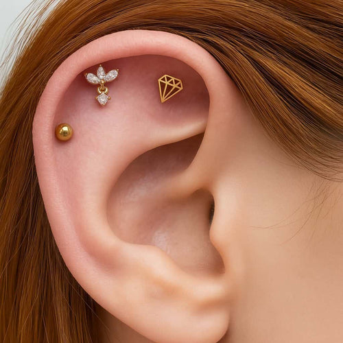 עגיל פירסינג יהלום (בודד) מרקיזה