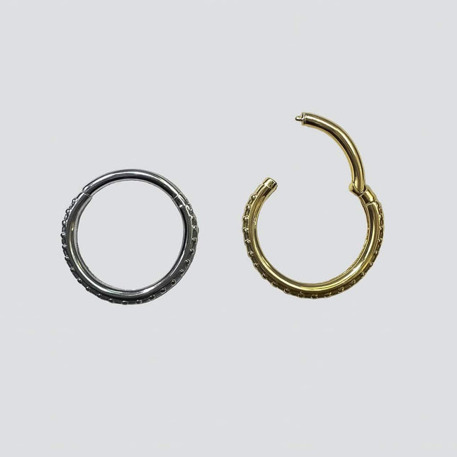 עגיל פירסינג חישוק (בודד) מזהב עם שיבוץ יהלומי מעבדה