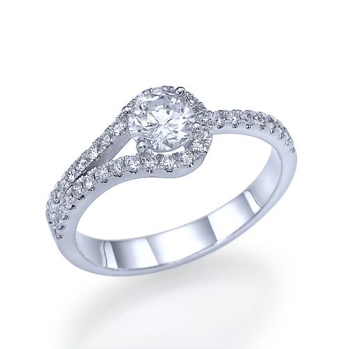 טבעת אירוסין זהב לבן "אנה"