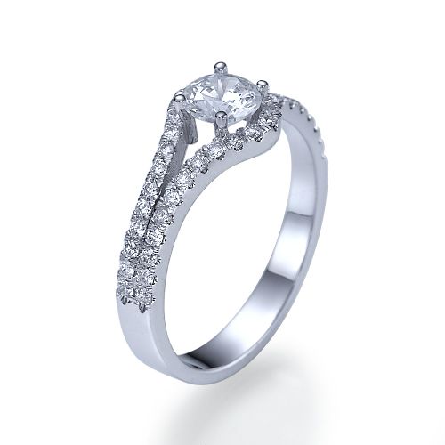 טבעת אירוסין זהב לבן "אנה"