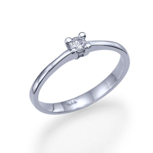 טבעת אירוסין זהב לבן "דריה"