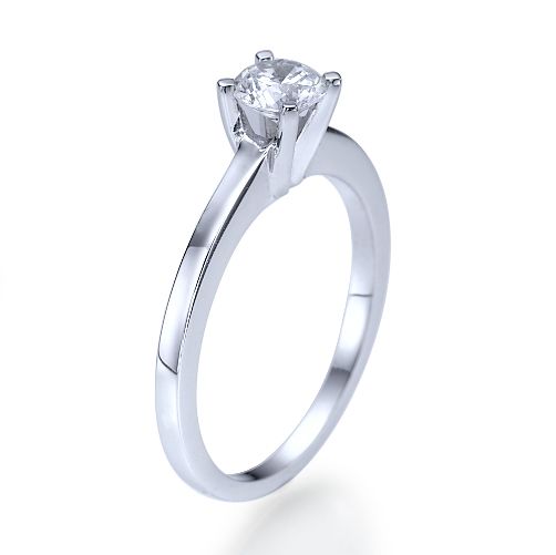 טבעת אירוסין זהב לבן סוליטר "טניה"