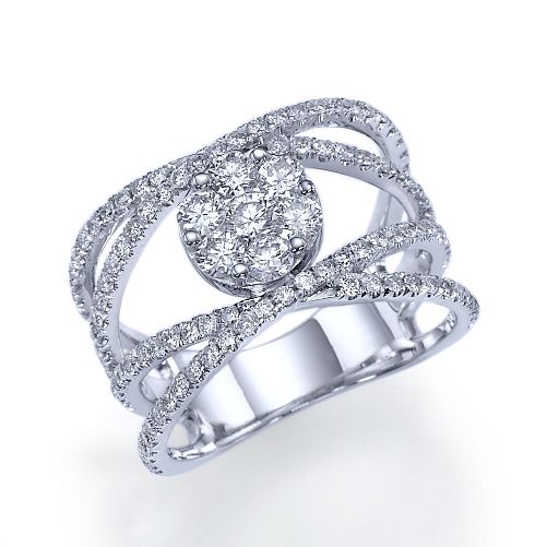 טבעת אירוסין זהב לבן "קלאודיה"