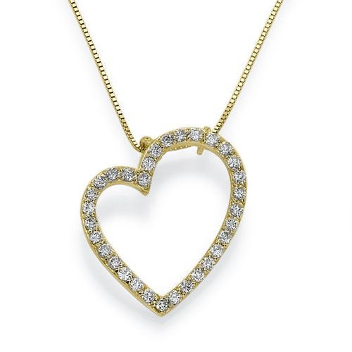 תליון לב יהלומים