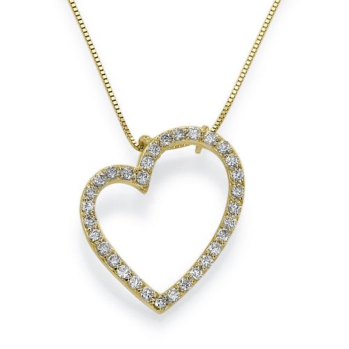 תליון לב יהלומים