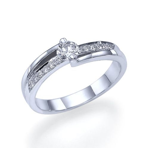 טבעת אירוסין זהב לבן "ליאן"