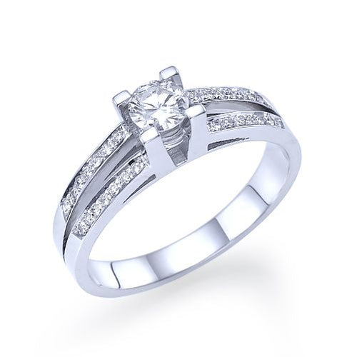 טבעת אירוסין זהב לבן "אלינור"