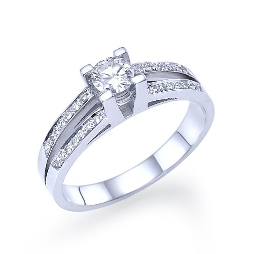 טבעת אירוסין זהב לבן "אלינור"