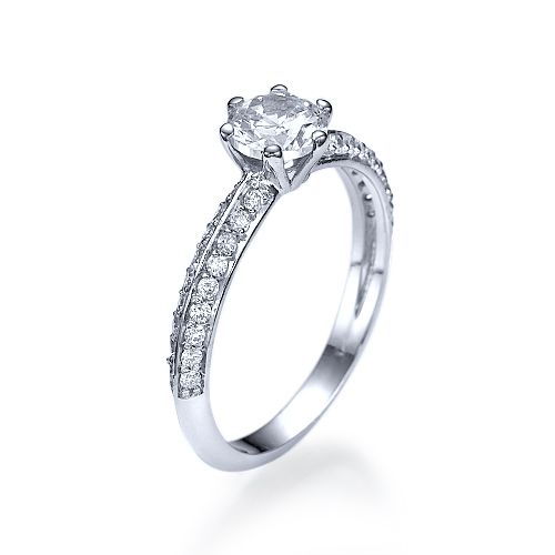 טבעת אירוסין זהב לבן "קתרין"