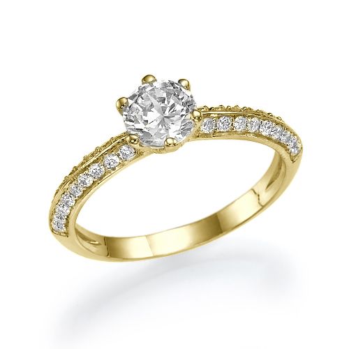 טבעת אירוסין זהב צהוב "קתרין"