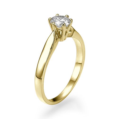 טבעת אירוסין סוליטר זהב צהוב "גרייס" 0.41 F/SI1