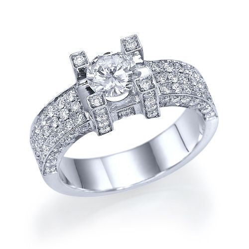 טבעת אירוסין זהב לבן "דיאז"