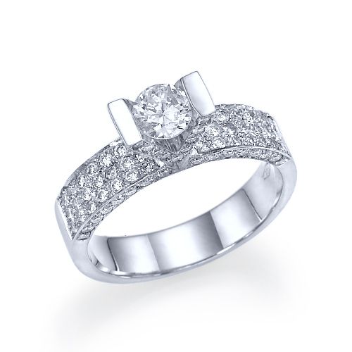 טבעת אירוסין זהב לבן "ויקטוריה"