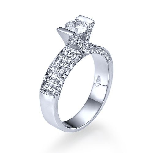 טבעת אירוסין זהב לבן "ויקטוריה"