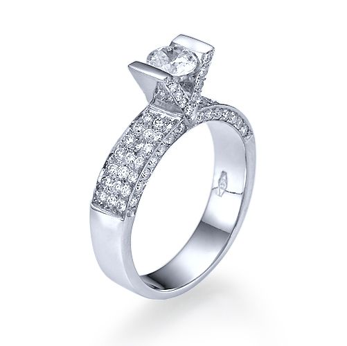 טבעת אירוסין זהב לבן "ויקטוריה"