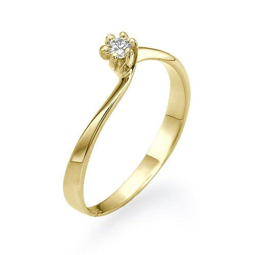 טבעת אירוסין זהב צהוב "ניקול"