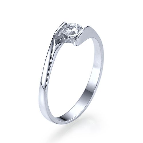 טבעת אירוסין מודרנית "רייצ'ל" זהב לבן