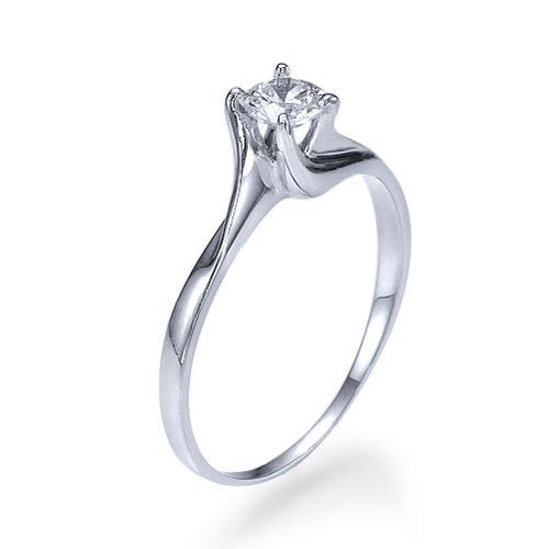 טבעת אירוסין זהב לבן "ליבי"