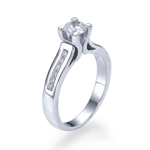 טבעת אירוסין זהב לבן "ג'ניפר"