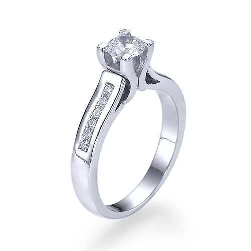 טבעת אירוסין זהב לבן "ג'ניפר"