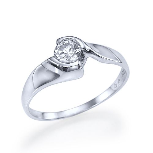 טבעת אירוסין זהב לבן "הלן"