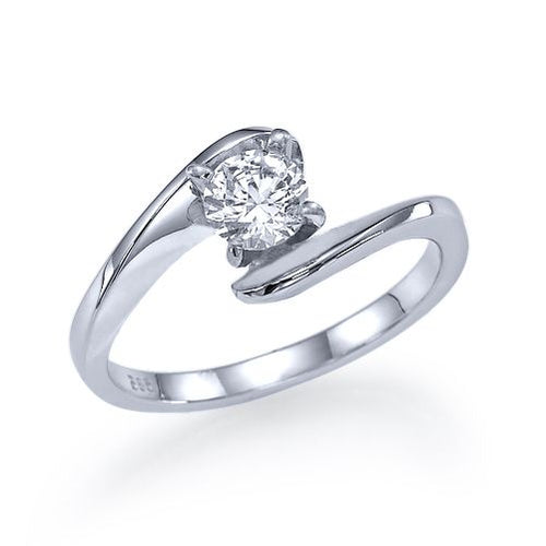 טבעת אירוסין סוליטר זהב לבן "מוניק"