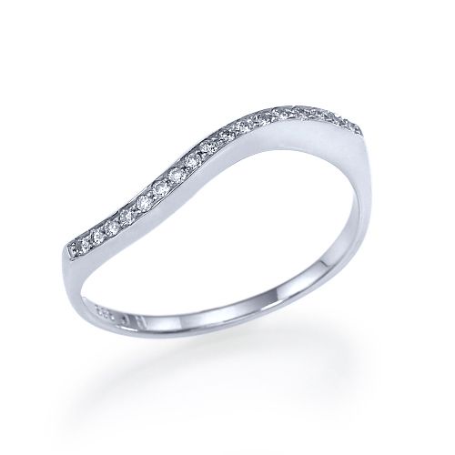 טבעת אירוסין זהב לבן "סידני" 0.15 בסגנון עדין ומיוחד