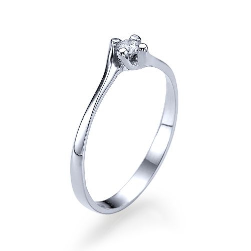 טבעת אירוסין זהב לבן "קריסטין"