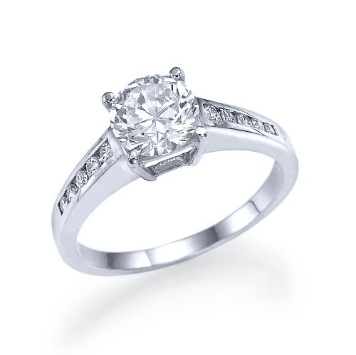 טבעת אירוסין זהב לבן סוליטייר "סטפני"