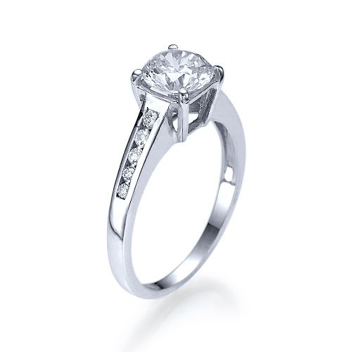 טבעת אירוסין זהב לבן סוליטייר "סטפני"