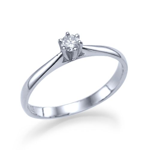 טבעת אירוסין סוליטר זהב לבן "קייסי"