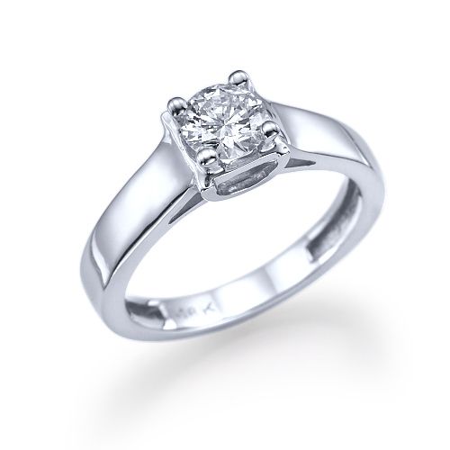 טבעת אירוסין סוליטר זהב לבן קארין