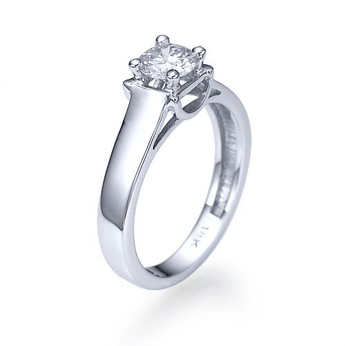 טבעת אירוסין סוליטר זהב לבן קארין