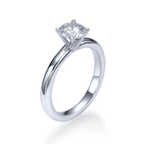 טבעת אירוסין סוליטר זהב לבן "סבינה"