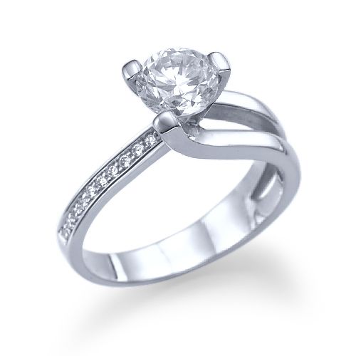 טבעת אירוסין זהב לבן איב