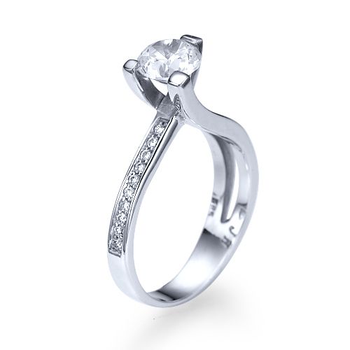 טבעת אירוסין זהב לבן איב