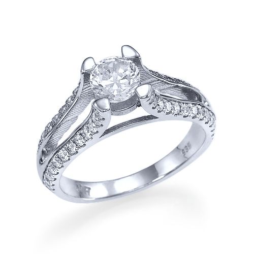 טבעת אירוסין זהב לבן "קלייר"