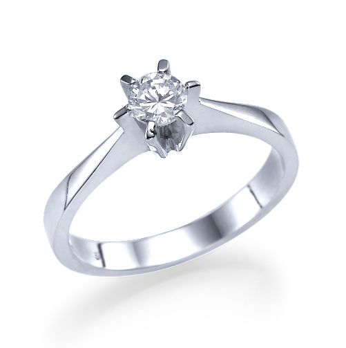 טבעת אירוסין זהב לבן "טיפאני"