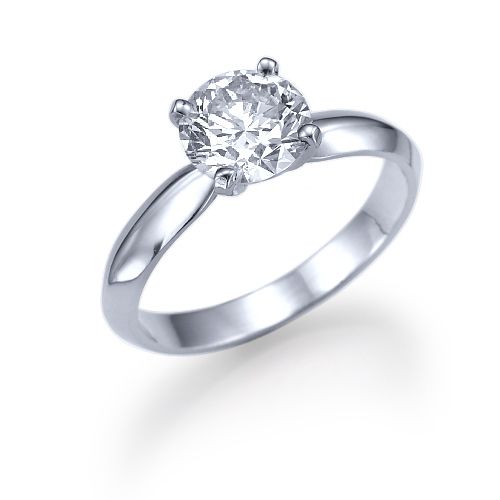 טבעת אירוסין סוליטר זהב לבן "מדונה" 0.51