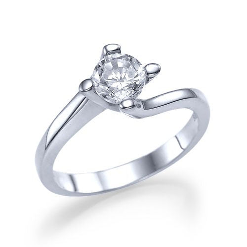 טבעת אירוסין זהב לבן "אוולין"