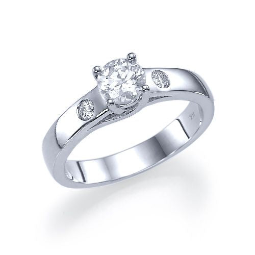 טבעת אירוסין זהב לבן "גיזל"