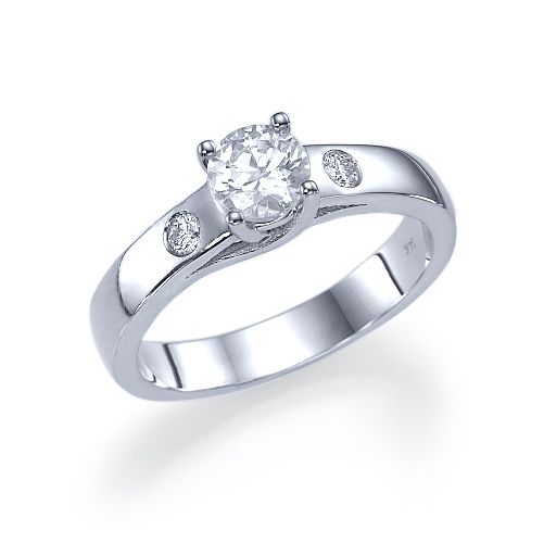 טבעת אירוסין זהב לבן "גיזל"