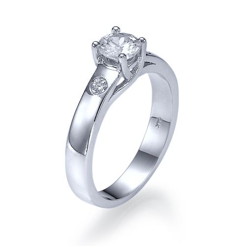 טבעת אירוסין זהב לבן "גיזל"