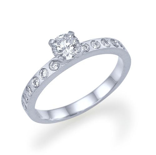 טבעת אירוסין זהב לבן "איימי"