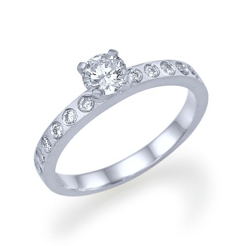 טבעת אירוסין זהב לבן "איימי"