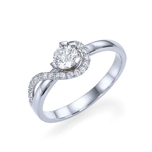 טבעת אירוסין זהב לבן "ויקי"