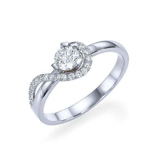 טבעת אירוסין זהב לבן "ויקי"